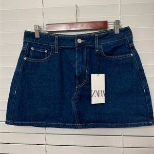 Zara Dark Blue Denim Mini Skirt